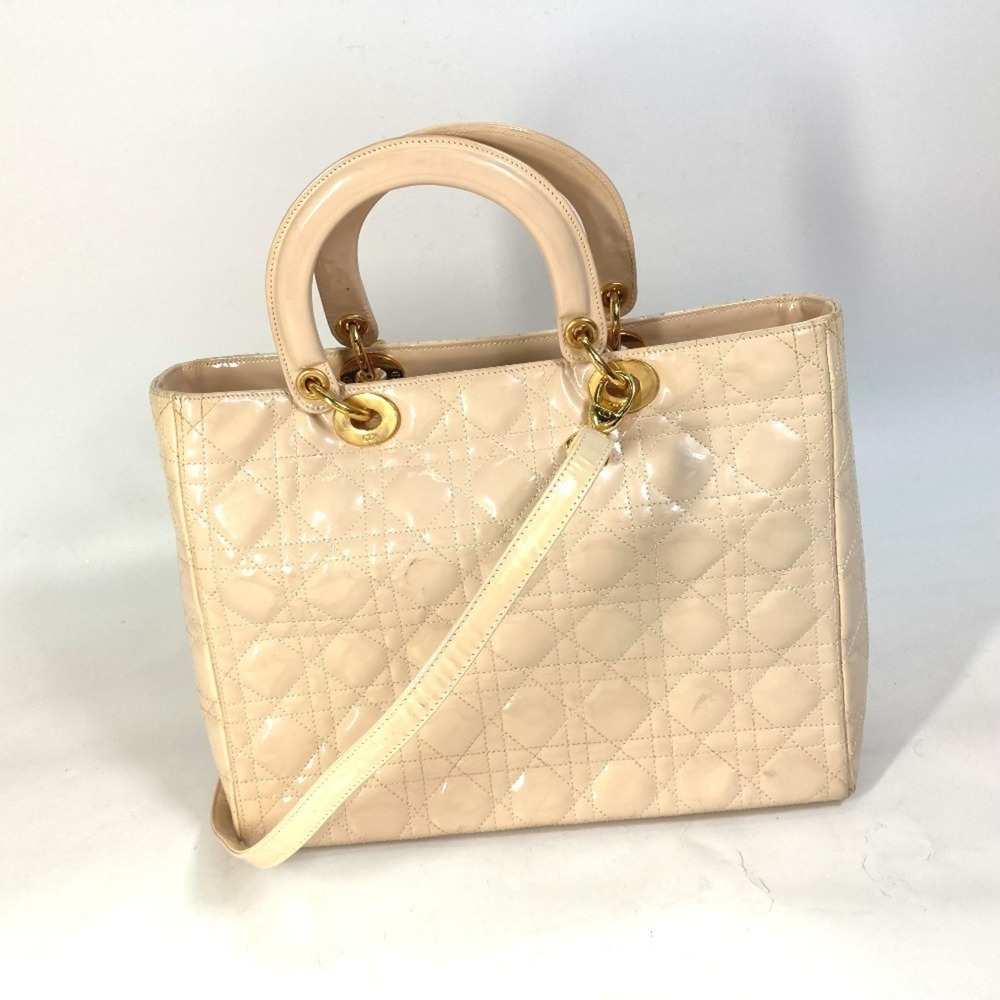 CHRISTIAN DIOR Cream Leather Shoulder Bag - Picture 2 of 13
